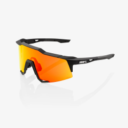 100% Speedcraft Sunglasses - Soft Tact Black/HiPER Red Multilayer Mirror Lens