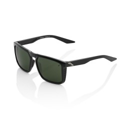 100% Renshaw Sunglasses - Gloss Black/Grey Green