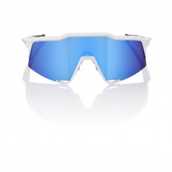 100% Speedcraft Sunglasses - Matte White/HiPER Blue