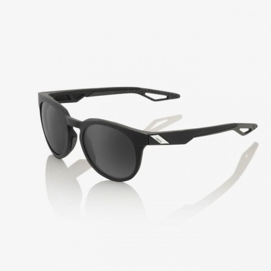 100% Campo Sunglasses - Soft Tact Black - Grey/PeakPolar
