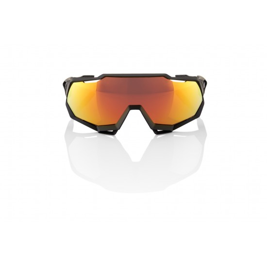 100% Speedcraft XS Sunglasses - Soft Tact Black/HiPER Red