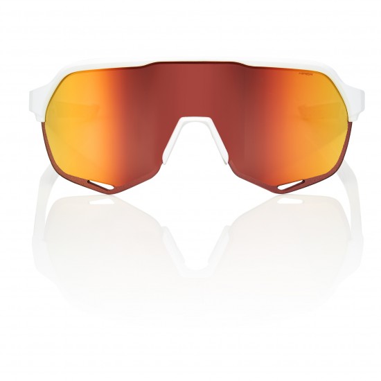 100% S2 Sunglasses - Soft Tact Off White/HiPER Red 