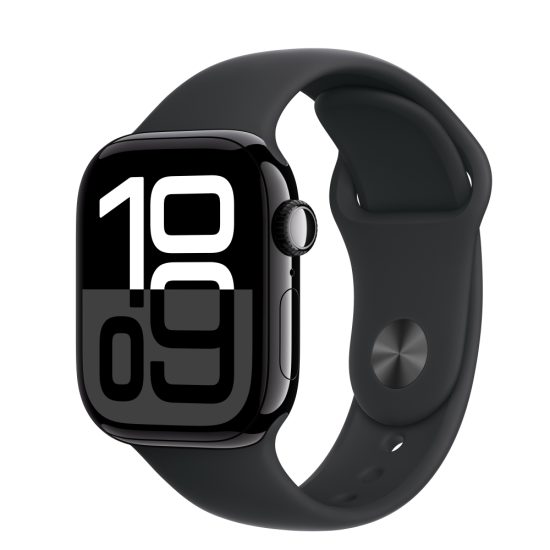 Apple Watch Series 10 GPS Jet Black Aluminium Case with Black Sport Band