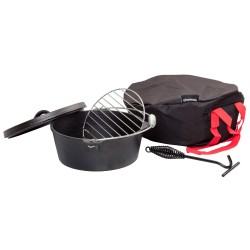 Charmate Camp Oven Kit (4.5 Quart Camp Oven, Lid Lifter, Gloves, Trivet & Carry Bag)