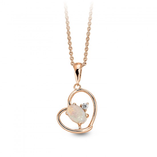 Wellington Jeweller - In-Love Solid Opal Necklace (Rose Gold)